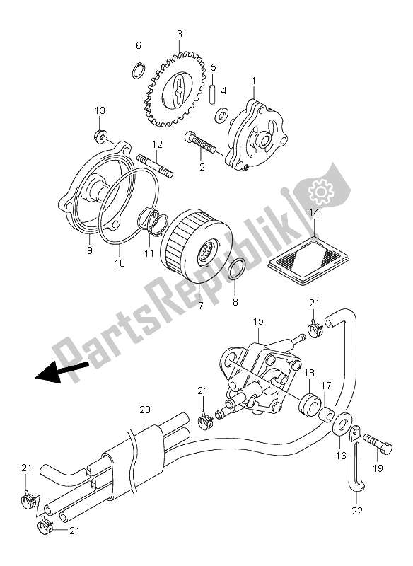 Tutte le parti per il Pompa Dell'olio E Pompa Del Carburante del Suzuki VL 125 Intruder 2002