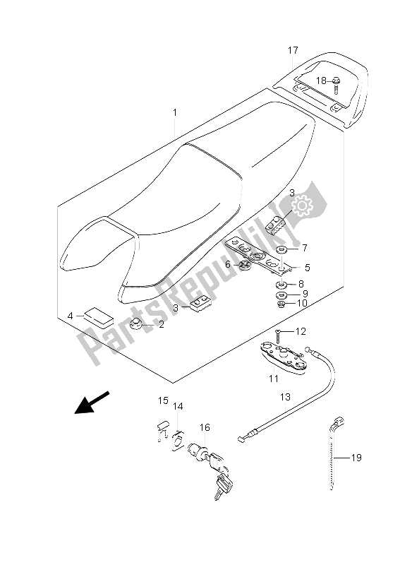 All parts for the Seat of the Suzuki GS 500 2003