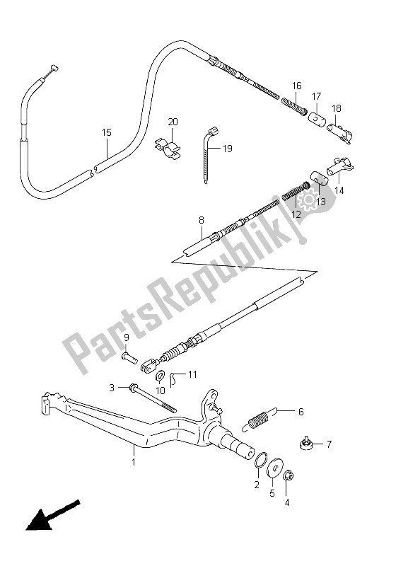 All parts for the Rear Brake of the Suzuki LT A 400Z Kingquad ASI 4X4 2012