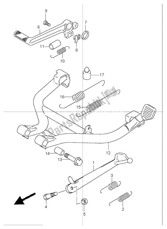 All parts for the Stand of the Suzuki GSF 1200 NS Bandit 2002