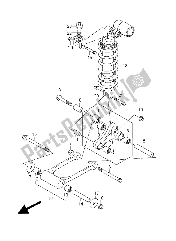 Tutte le parti per il Leva Del Cuscino Posteriore del Suzuki GSX R 600 2009