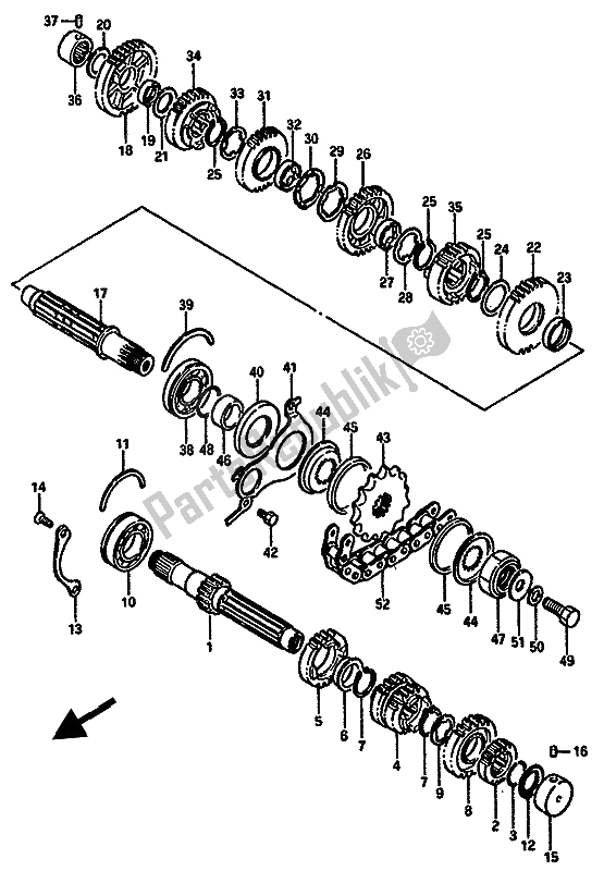 Toutes les pièces pour le Transmission du Suzuki GSX R 750 1985