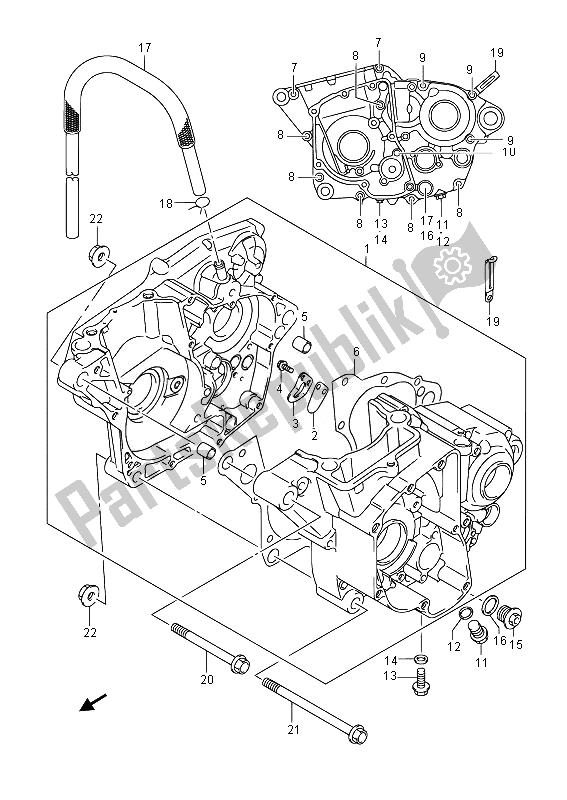 Todas as partes de Bloco Do Motor do Suzuki RM Z 250 2014