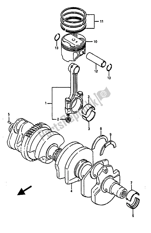 Tutte le parti per il Albero A Gomiti del Suzuki GSX R 1100 1987