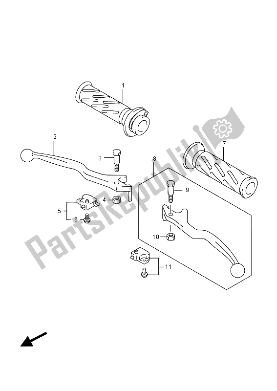 Tutte le parti per il Leva Maniglia (an400 E19) del Suzuki Burgman AN 400 AZA 2015