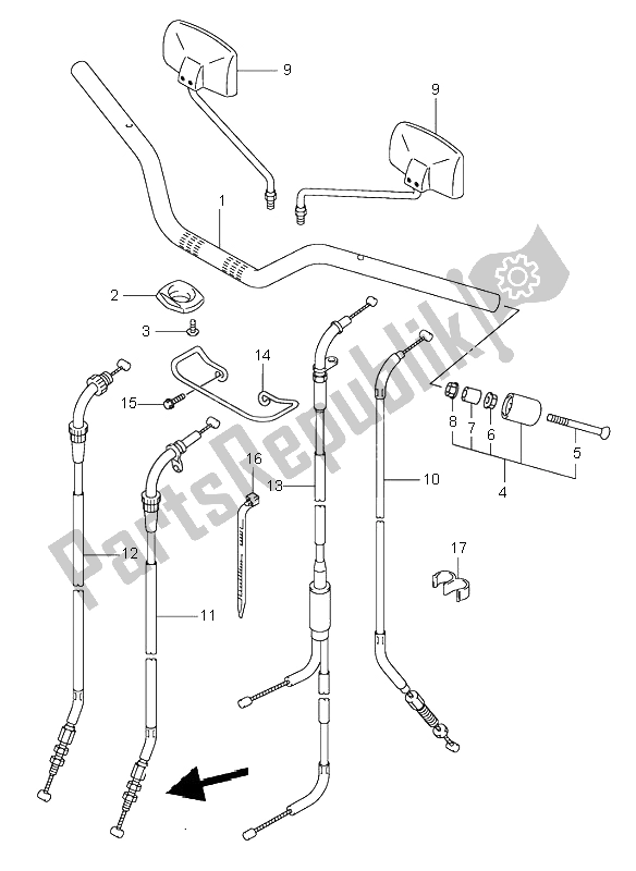 All parts for the Handle Bar (sv650) of the Suzuki SV 650 NS 1999