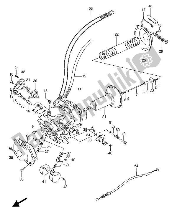 Toutes les pièces pour le Carburateur (avant) du Suzuki VS 800 GL Intruder 1993