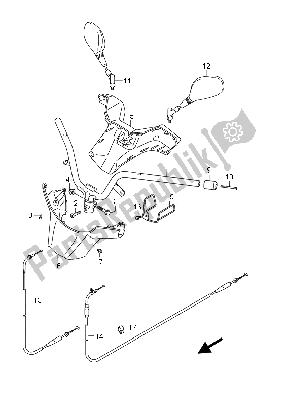 All parts for the Handlebar of the Suzuki UH 125 Burgman 2010