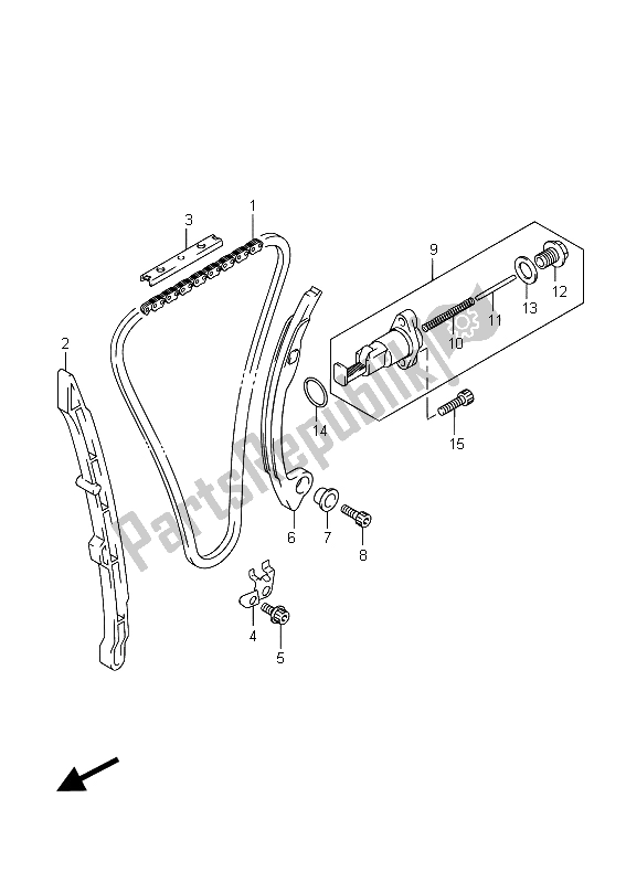 All parts for the Cam Chain of the Suzuki RM Z 250 2015