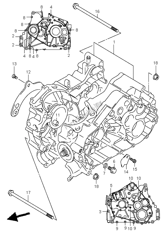 Todas as partes de Bloco Do Motor do Suzuki LT A 400F Eiger 4X4 2004