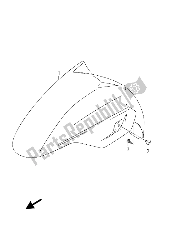 All parts for the Front Fender (an400 E02) of the Suzuki Burgman AN 400 AZA 2012