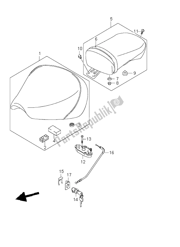 All parts for the Seat of the Suzuki VL 250 Intruder 2004