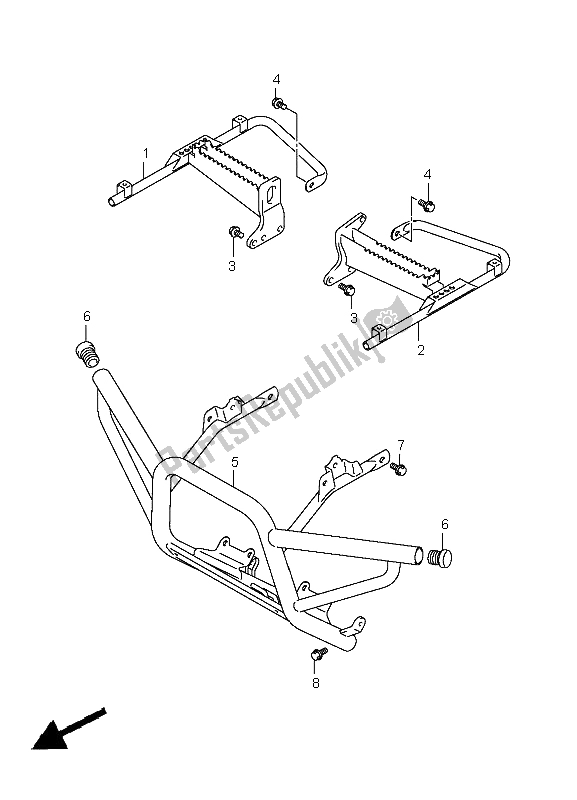 Tutte le parti per il Poggiapiedi del Suzuki LT A 400F Kingquad 4X4 2008