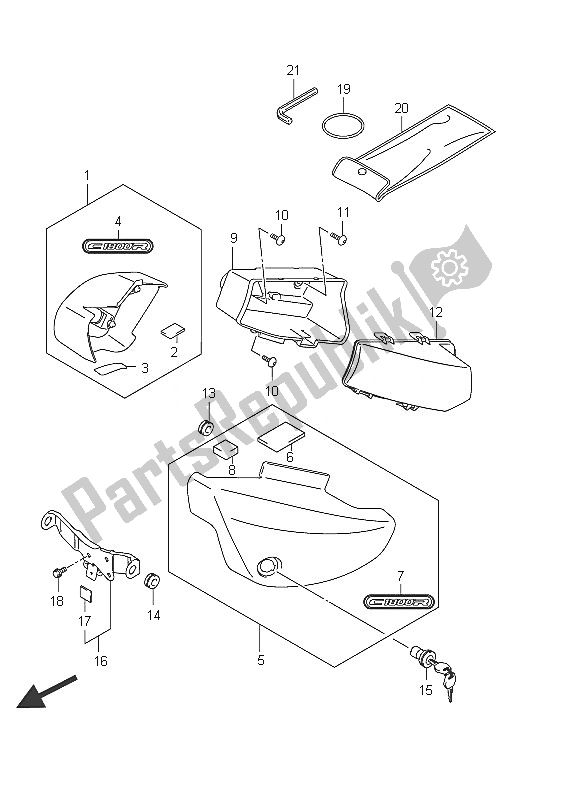 Todas las partes para Cubierta Del Marco (vlr1800 E19) de Suzuki C 1800R VLR 1800 Intruder 2011