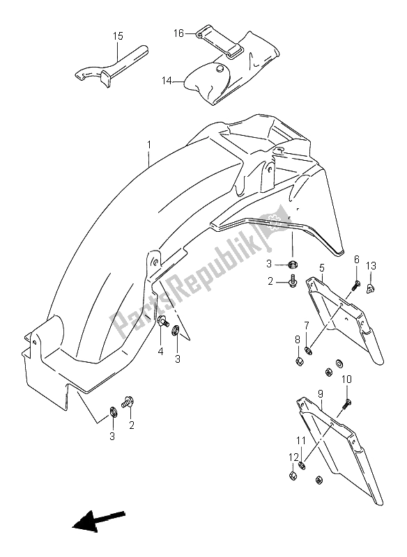 Todas las partes para Guardabarros Trasero de Suzuki GSX 750F 1995