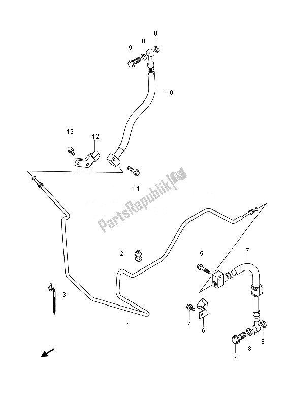 Tutte le parti per il Tubo Freno Posteriore (uh125 E19) del Suzuki UH 125A Burgman 2014