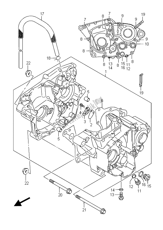 Tutte le parti per il Carter del Suzuki RM Z 250 2015