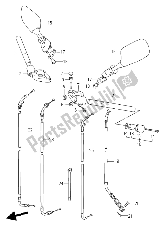 Tutte le parti per il Manubrio del Suzuki RF 600R 1995