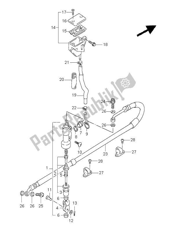 Todas las partes para Cilindro Maestro Trasero de Suzuki XF 650 Freewind 1998