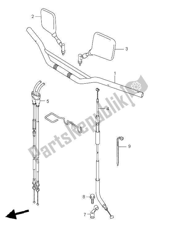 All parts for the Handlebar (e24) of the Suzuki DR Z 400E 2002