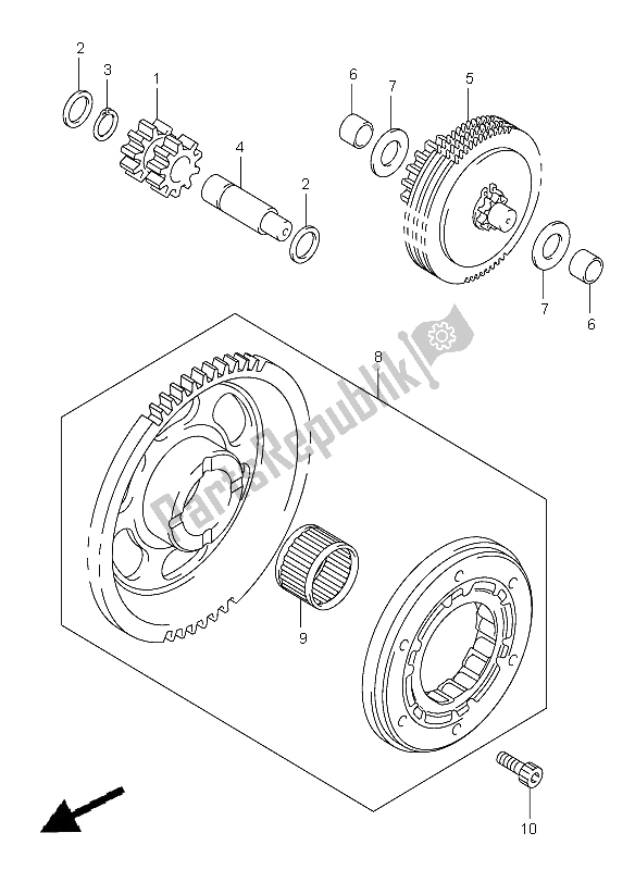 Toutes les pièces pour le Embrayage De Démarrage du Suzuki DR Z 400S 2009