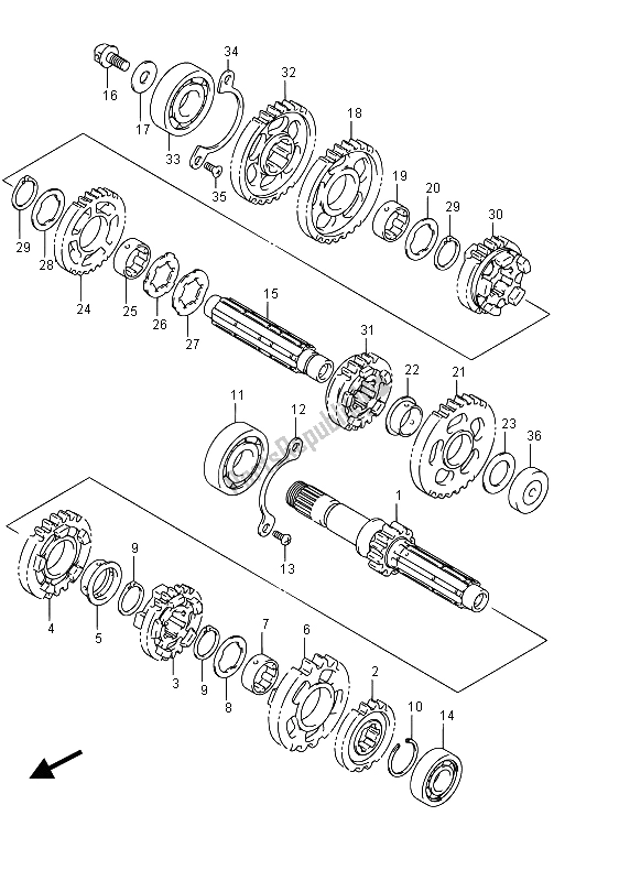 All parts for the Transmission of the Suzuki VZ 800 Intruder 2015