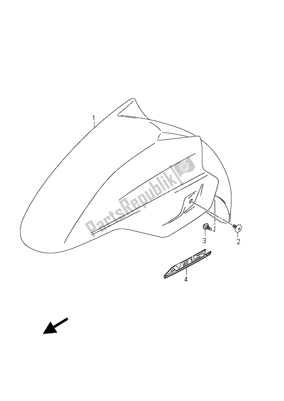 Toutes les pièces pour le Garde-boue Avant (an400a E24) du Suzuki Burgman AN 400 AZA 2011