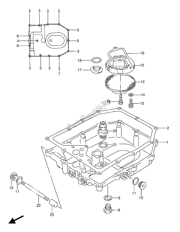 Alle onderdelen voor de Olie Pan van de Suzuki GSX 600 FUU2 1988