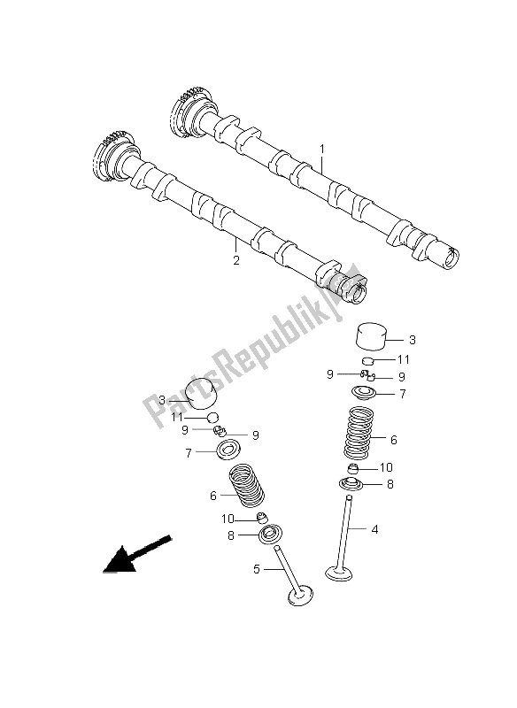 Todas las partes para árbol De Levas Y Válvula de Suzuki GSX 1300R Hayabusa 2009