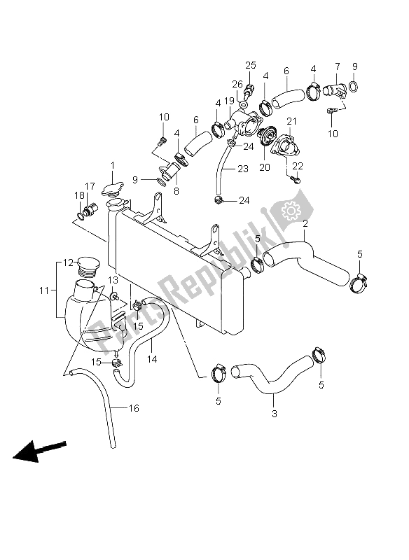 Todas las partes para Manguera Del Radiador de Suzuki DL 1000 V Strom 2008