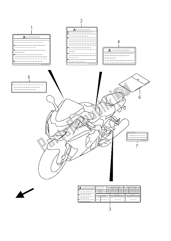 Tutte le parti per il Etichetta (gsx-r1000 E14) del Suzuki GSX R 1000 2011