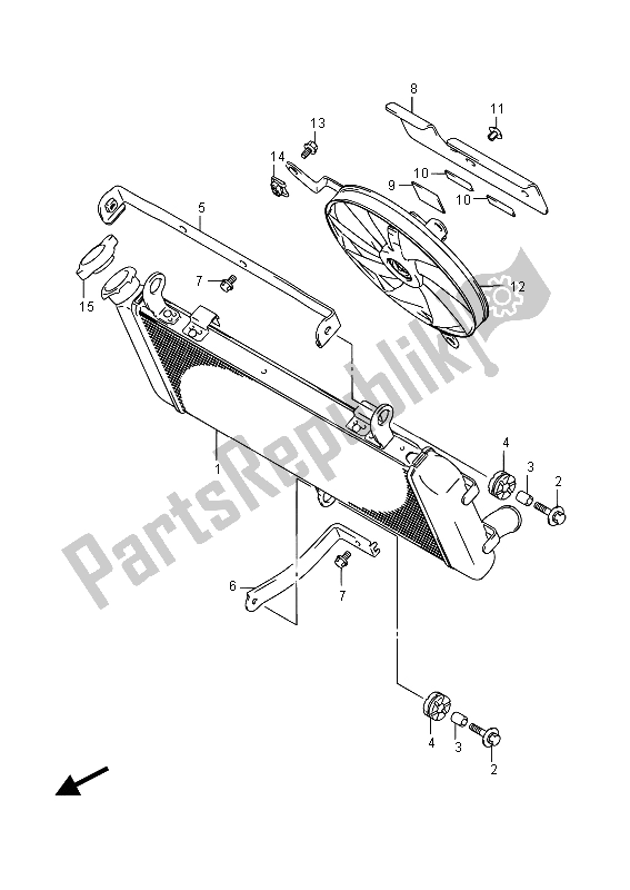 Tutte le parti per il Radiatore (gsr750ue) del Suzuki GSR 750A 2015