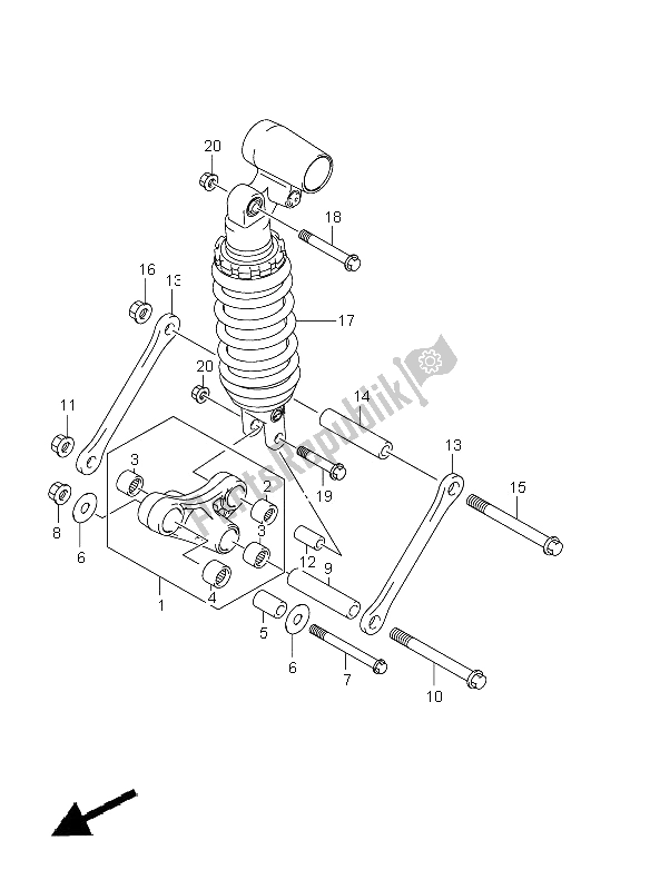 All parts for the Rear Cushion Lever (gsx1300r E51) of the Suzuki GSX 1300R Hayabusa 2011