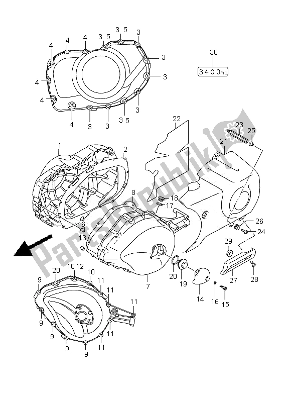 Wszystkie części do Pokrywa Skrzyni Korbowej Suzuki C 1800R VLR 1800 Intruder 2010