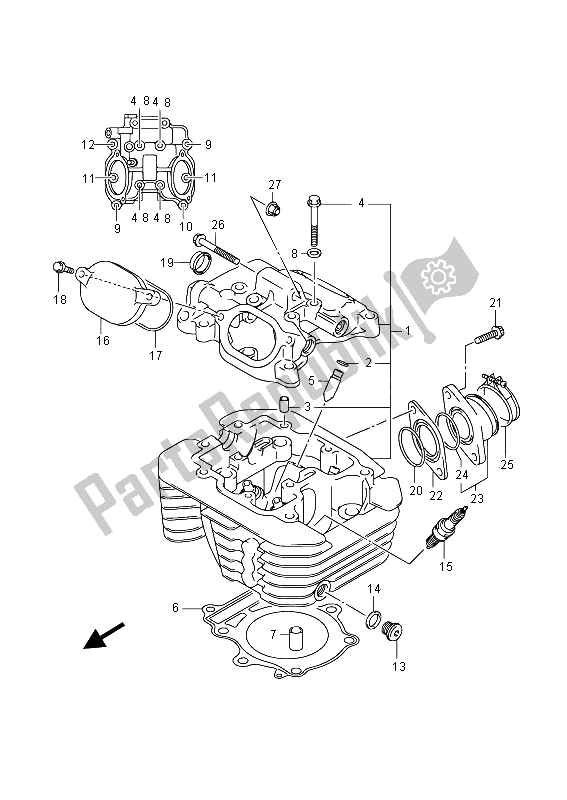 Wszystkie części do G? Owica Cylindra (lt-a400fz) Suzuki LT A 400 FZ Kingquad ASI 4X4 2015