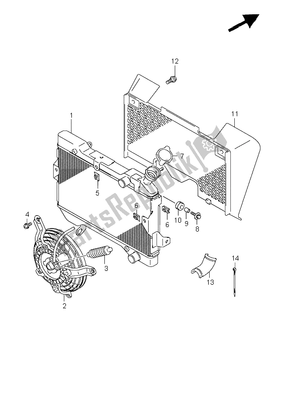 All parts for the Radiator of the Suzuki LT R 450 Quadracer Limited 2008