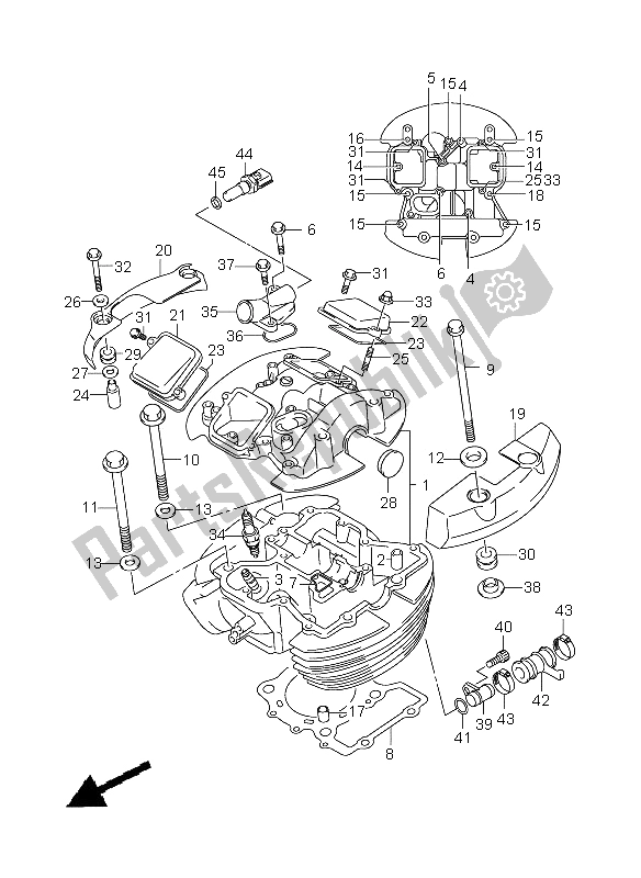 All parts for the Front Cylinder Head of the Suzuki VZ 800Z Intruder 2008