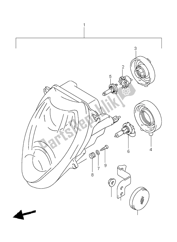 Toutes les pièces pour le Lampe Frontale (e24) du Suzuki GSX 1300R Hayabusa 2002