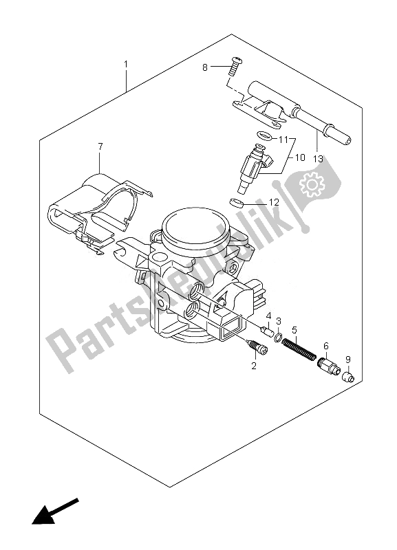 Tutte le parti per il Corpo Farfallato del Suzuki LT A 450X Kingquad 4X4 2007