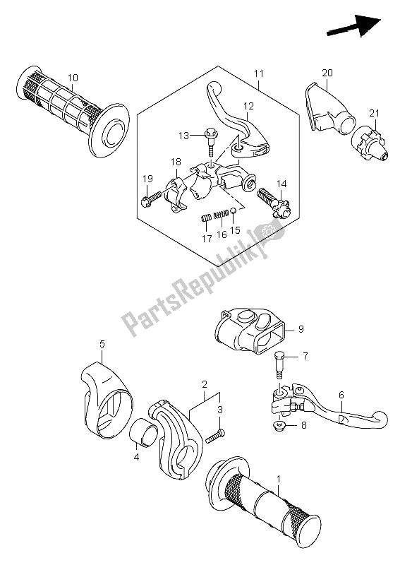 Tutte le parti per il Leva Della Maniglia del Suzuki RM Z 450 2005