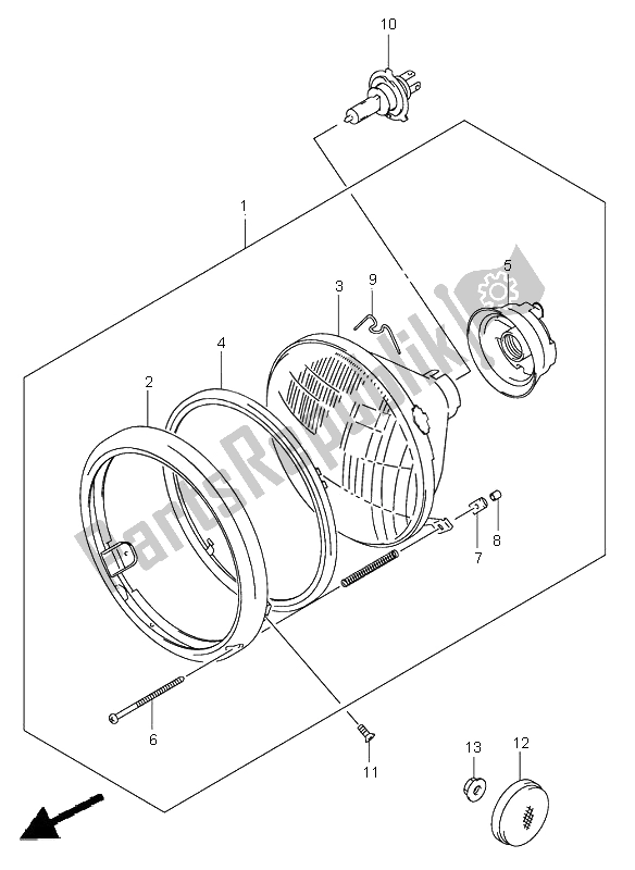 All parts for the Headlamp Assy (e24) of the Suzuki VL 800 Volusia 2002