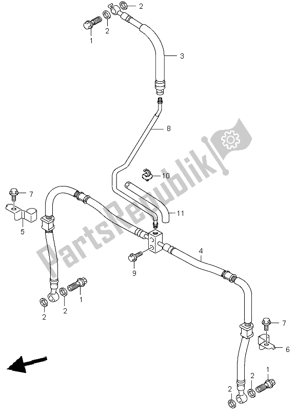 Wszystkie części do Przewód Przedniego Hamulca Suzuki LT Z 400 Quadsport 2005