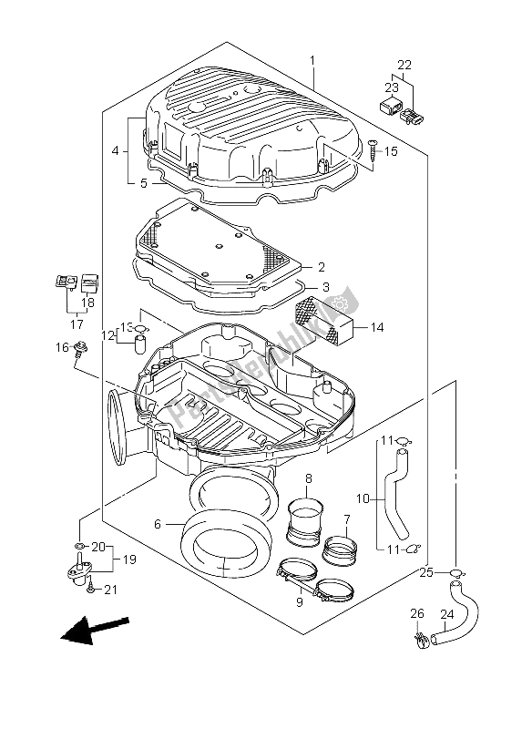 Toutes les pièces pour le Purificateur D'air du Suzuki GSX R 1000 2008