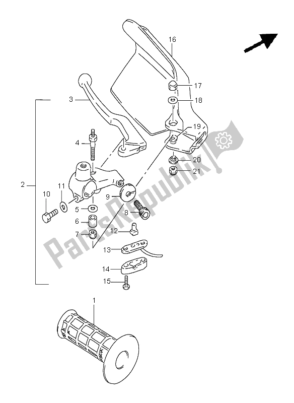 Toutes les pièces pour le Levier De Poignée Gauche du Suzuki DR 650 SE 2000