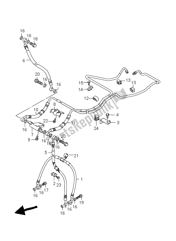 Alle onderdelen voor de Voorremslang (gsf1250sa) van de Suzuki GSF 1250 SA Bandit 2010