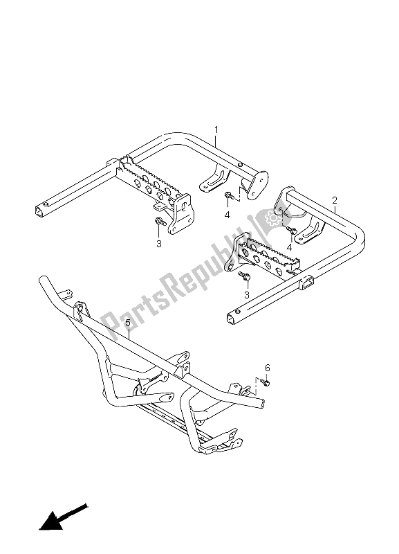 All parts for the Footrest of the Suzuki LT A 450X Kingquad 4X4 Limited 2008