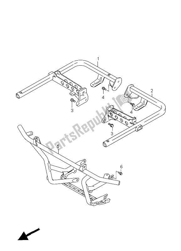 Tutte le parti per il Poggiapiedi del Suzuki LT A 450X Kingquad 4X4 Limited 2008