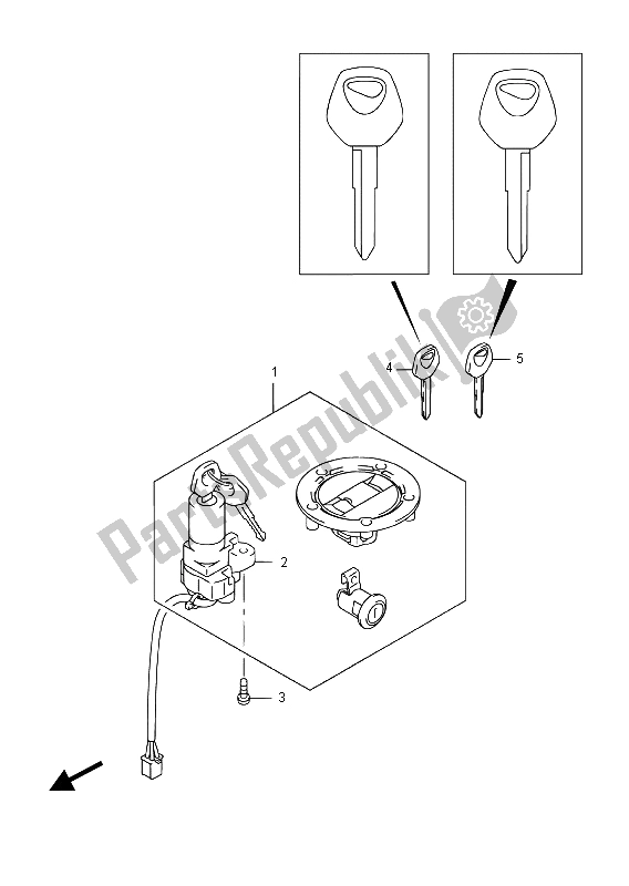 Todas las partes para Conjunto De Cerradura de Suzuki GW 250F Inazuma 2015