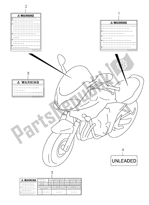 All parts for the Label of the Suzuki GSF 600 NS Bandit 2003