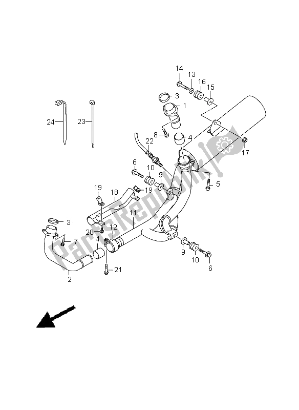 All parts for the Muffler of the Suzuki SV 650 Nsnasa 2008